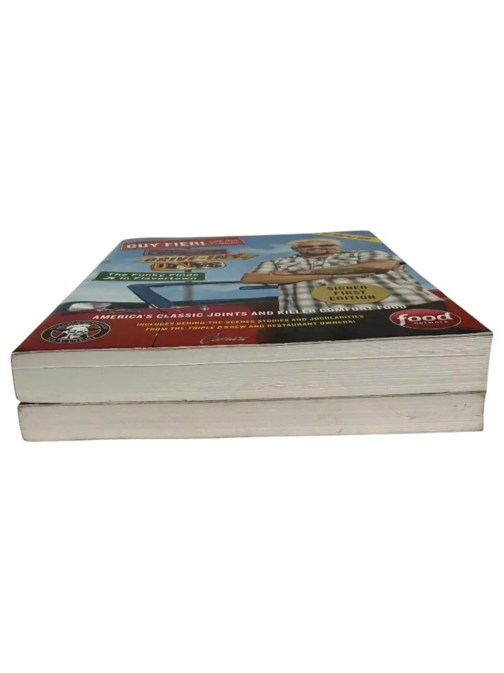 2 Guy Fieri Diners‎ Drive-Ins & Dives Book Set 1 Signed Funky Finds Food Network